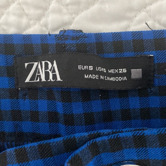 Zara blue & black checkered pants - Picture 7 of 8